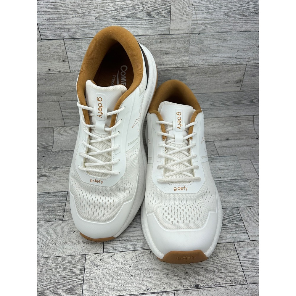 Gravity Defyer G-Defy White Tan VersoShock Walking Shoes TB9052MBR-W Mens 9.5 W
